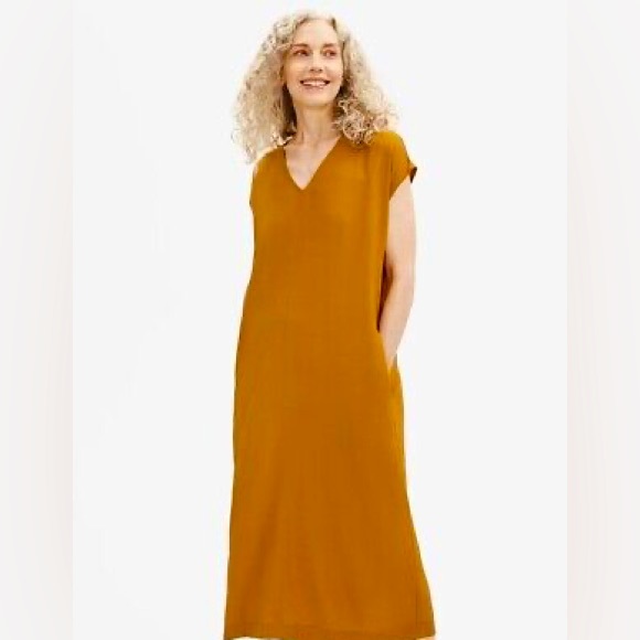 Eileen Fisher NWT Golden Rod Dress - Picture 1 of 10